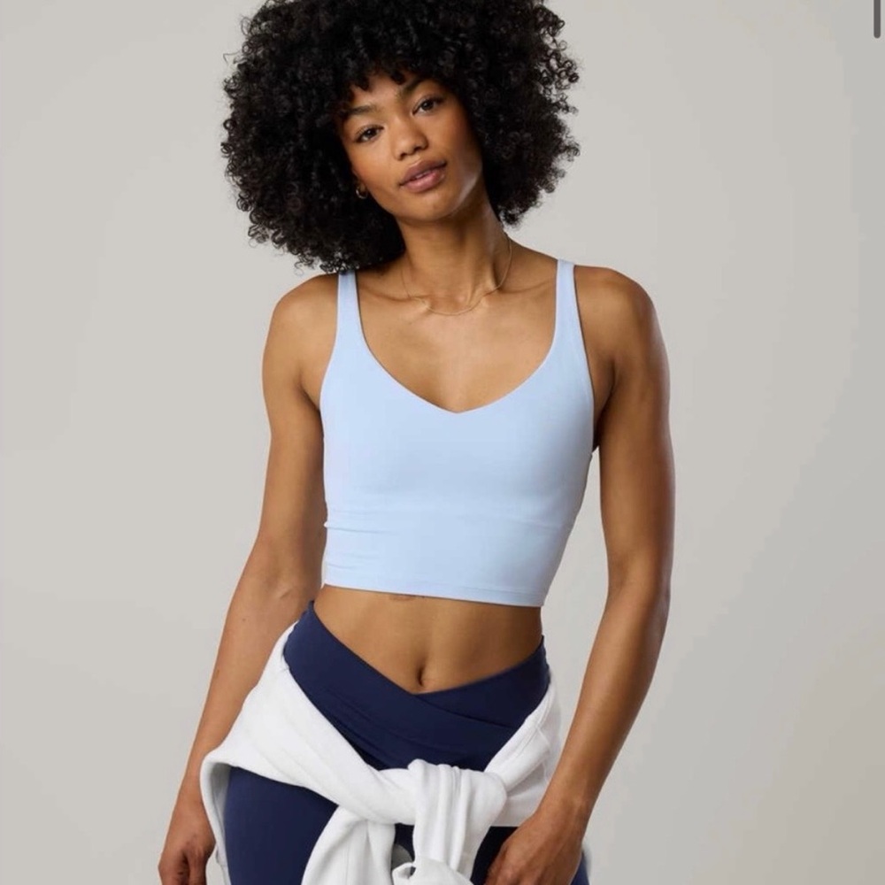 Offline by Aerie Women's Light Blue Real Me Lowkey Longline Sports Bra